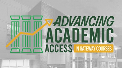 Graphic with the title of JSCC's QEP, Advancing Academic Access in Gateway Courses
