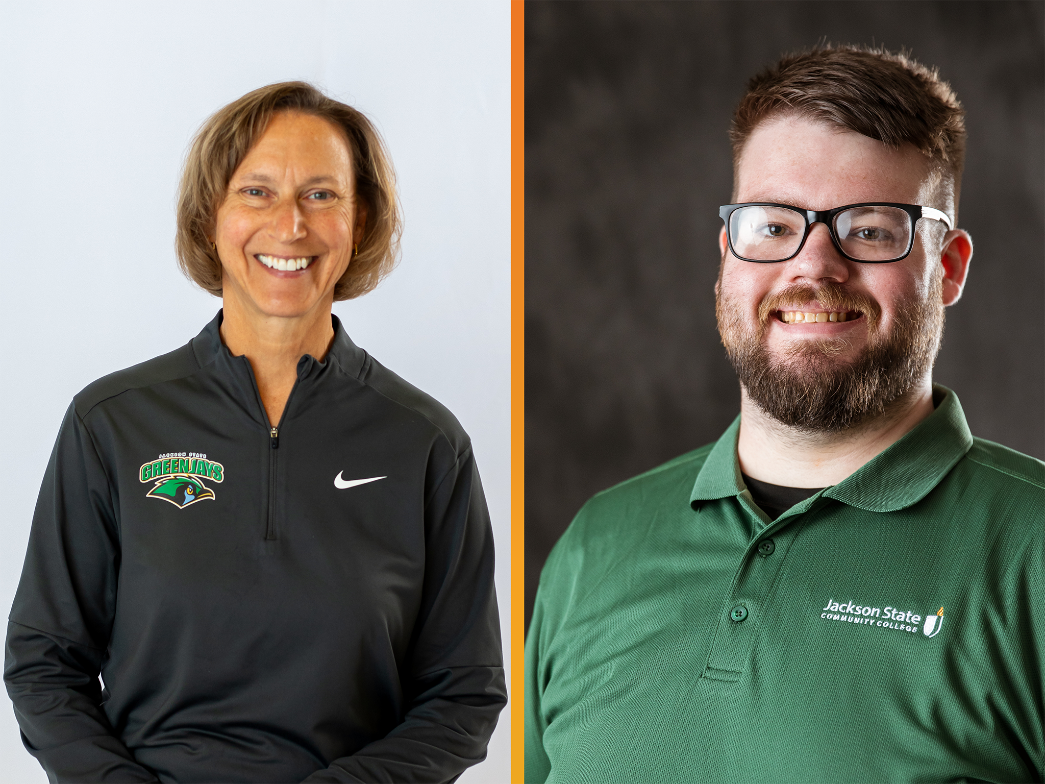 Image of Becky Bennett and Nick Bushart, announcing them as Assistant Coaches for their respective teams.